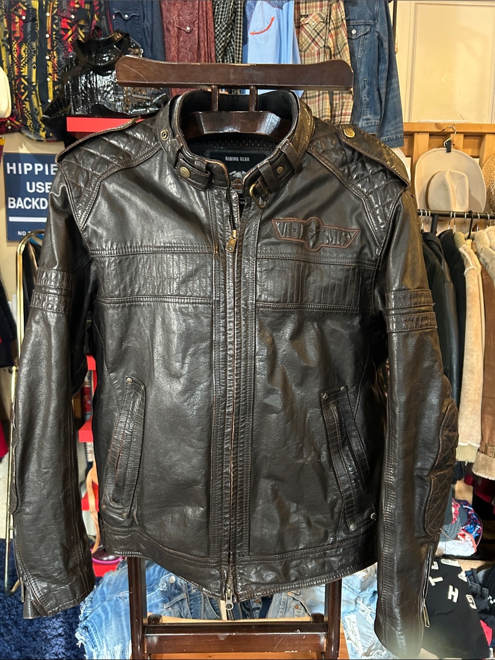Harley-Davidson Dark Brown Leather Bomber Jacket